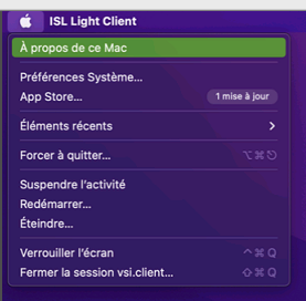 Menu À propos de ce Mac